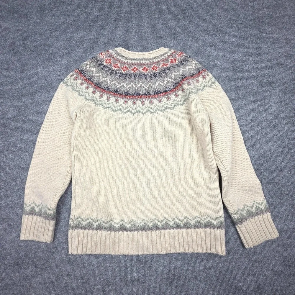 LL Bean Fair Isle Wool Sweater Women's Small Knit Multi Color - Picture 3 of 11